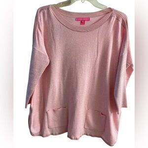 Lilly Pulitzer cobo sweater heather pink boat neck Medium